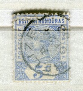 BRITISH HONDURAS; 1890s early classic QV issue used 5c. Belize POSTMARK