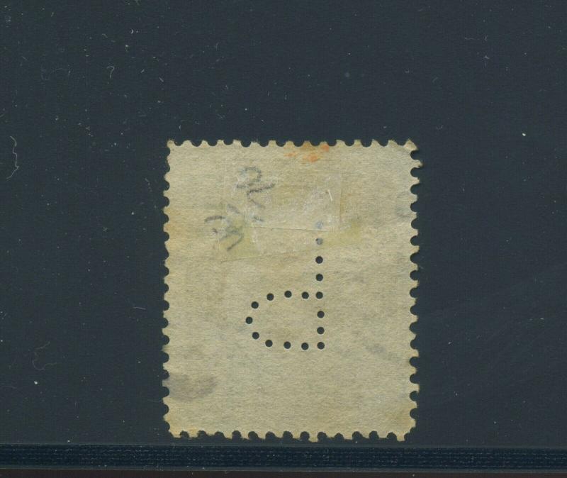 Canal Zone Scott #54 P Perfin Used Stamp (Stock #CZ54-p) CZSG 54.PP