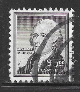 USA 1053: $5 Alexander Hamilton, used, F-VF