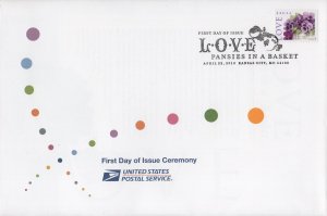 USPS FDoI Ceremony Program FDC for the 2010 Pansies in a Basket Love Stamp