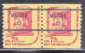 Precancel - Milford, CT PSS 1615-81 Coil Pair - MNH