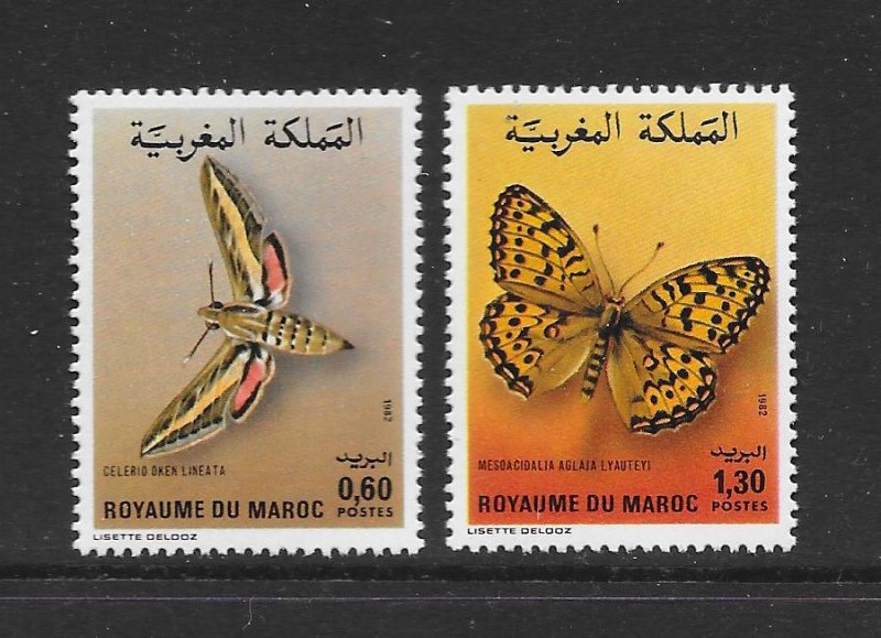 MOROCCO #528-9 BUTTERFLIES MNH