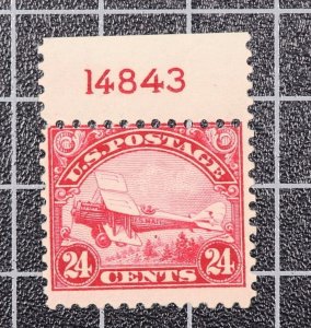 Scott C6 - 24 Cents Biplane - OG MH - Nice Stamp Plate # Single SCV - $65.00