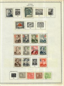 Cuba Stamp Collection On Album Pages Mixed Condition Lot