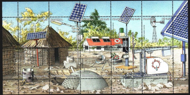 Namibia. 2001. 1041-50. Hospital, solar panels. MNH.