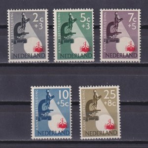 NETHERLANDS 1955, Sc #B281-B285, Cancer research, MH