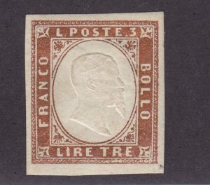 Sardinia Scott # 15 XF mint OG lightly hinged nice color cv $ 425 ! see pic !