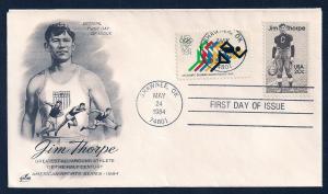 UNITED STATES FDC 20¢ Jim Thorpe COMBO 1984 ArtCraft