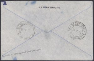 Germany 1934 Graf Zeppelin Mi417 Brazil 11th SAF First Leg Cover Bordpost 111022