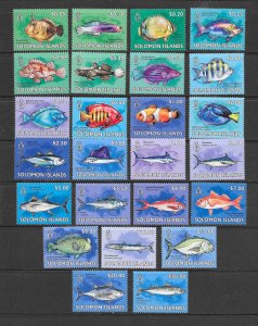 FISH - SOLOMON ISLANDS #1397-1421  MNH