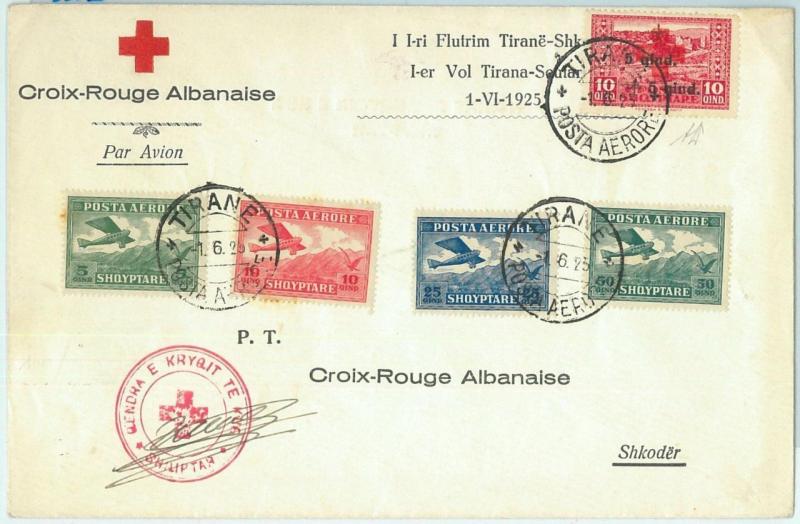 67675 - ROMANIA  - Postal History -  FLIGHT COVER  Muller # 5 - RED CROSS  1925