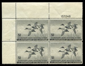 United States, Duck Hunting #RW12 Cat$200 (as singles), 1945 $1 Shoveller Duc...