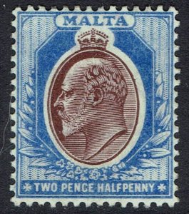 MALTA 1904 KEVII 21/2D WMK MULTI CROWN CA