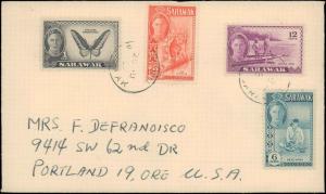 SARAWAK MULTI STAMP TO UNITED STATES  #213