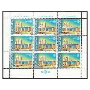 Yugoslavia 2040-2041 sheets,MNH.Michel 2414-2415. EUROPE CEPT-1990:Post Offices.