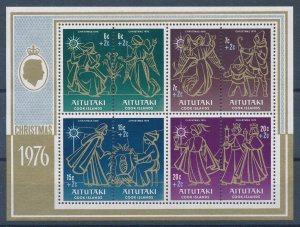 [116509] Aitutaki 1976 Christmas with surcharge Souvenir Sheet MNH