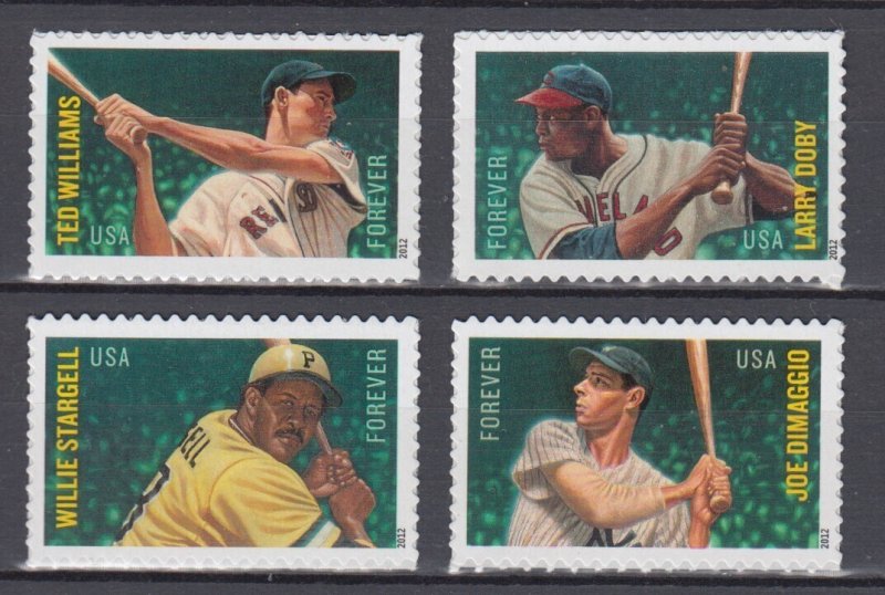 (D) USA #4694-97 Major League Baseball Full Set of 4 Forever  Stamps MNH