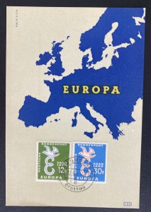 1958 Saarbrucken Germany First Day Postcard Cover FDC Europe Issue