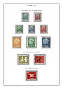 SAARLAND SAAR SARRE GERMANY 1920-1959 PDF (DIGITAL)  STAMP ALBUM PAGES 