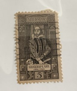 USA 1964  Scott 1250 used - 5c,  William Shakespeare