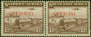 South West Africa 1938 1 1/2d Purple-Brown SG017 Fine MM