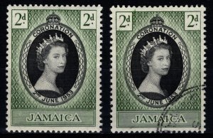 Jamaica 1953 Coronation, 2d [Mint / Used]