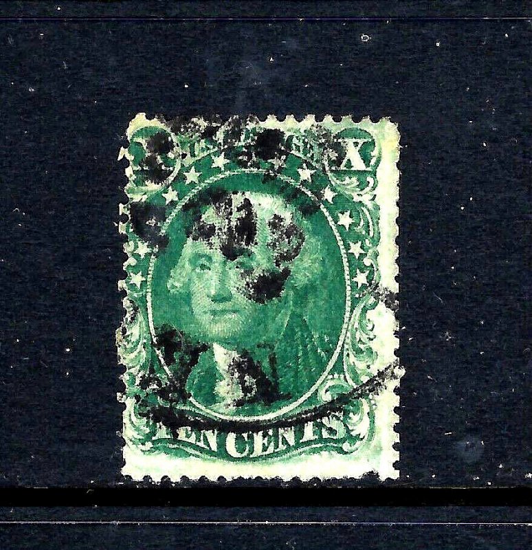 #32 US 10 CENT GREEN-WASHINGTON-TYPE 2-USED-N/G-FINE-VF 