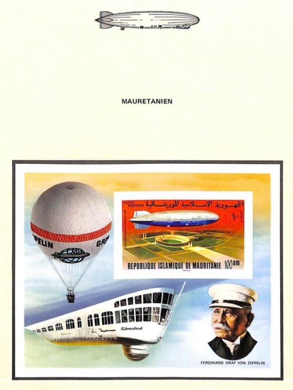9. Mauritania 1976 Airmail - The 75th Anniversary of Zeppelin Airship