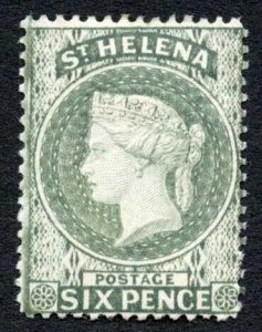 St Helena SG44 6d Grey Wmk Crown CA M/M Cat 48 pounds