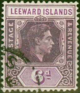 Leeward Islands 1938 6d Deep Dull Purple & Bright Purple SG109 Fine Used