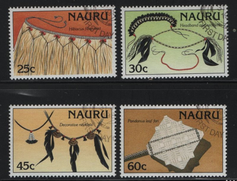 NAURU 334-337 USED  ARTIFACTS SET 1987