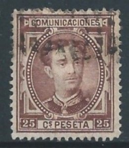 Spain #225 Used 25c King Alfonso XII