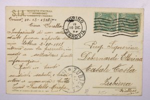 Italy 1918 Post Card Torino to Zubiena - L39236