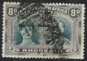RHODESIA 1910 KGV DOUBLE HEAD 8D PERF 13.5 USED
