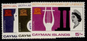 CAYMAN ISLANDS QEII SG200-202, 1966 UNESCO set, NH MINT.