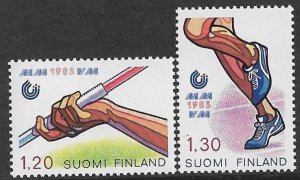 FINLAND 1983 World Athletic Championships Sports Set Issue Sc 682-683 MNH