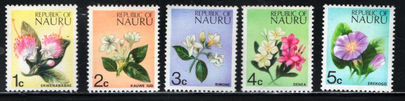 NAURU  91-95  MNH FLOWERS ISSUES 1973