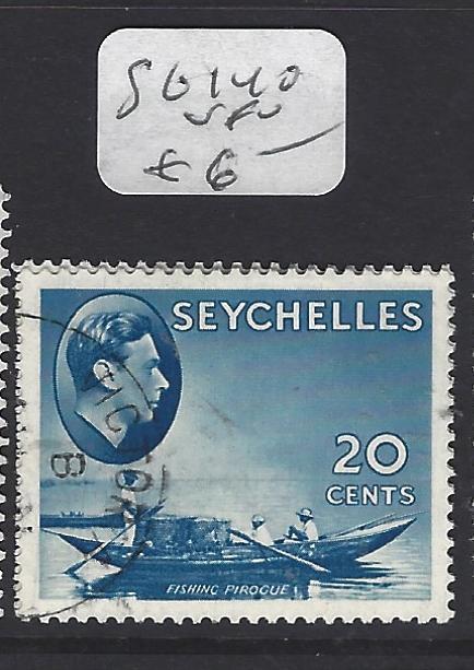 SEYCHELLES  (P1410B)  KGVI  20C  BOAT  SG 140   VFU