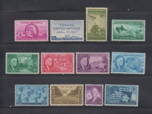 US, 927-938, COMPLETE YEAR, 1945, WW2, MNH, 1940'S COLLECTION MINT NH, OG