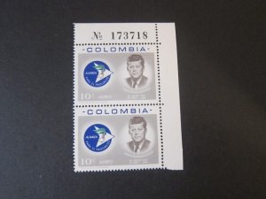 Colombia 1963 Sc C455 pair set MNH