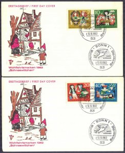 Germany 1962 Fairy Tales of Brother Grimm Mi. 385/8 2 FDC