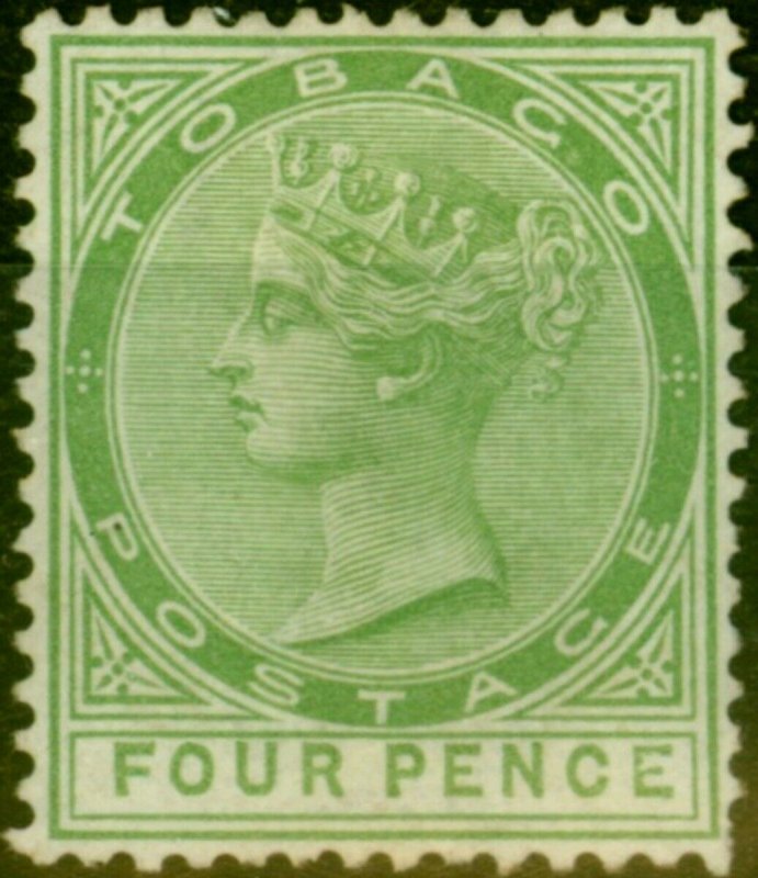 Tobago 1880 4d Yellow-Green SG10 Fine Mtd Mint