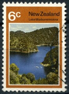 New Zealand Sc#507 Used, 6c brn & multi, Scenery 1972 - Lakes (1972)