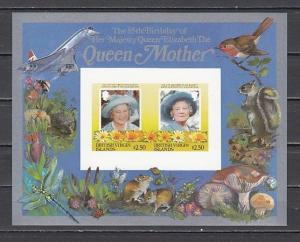 Br. Virgin Islands, Scott cat. 519 A-B. Queen Mother, IMPERF s/sheet.