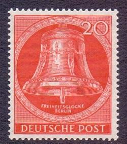 Germany Berlin 1953  MNH Freedom Bell clapper in centre  20 pf  #