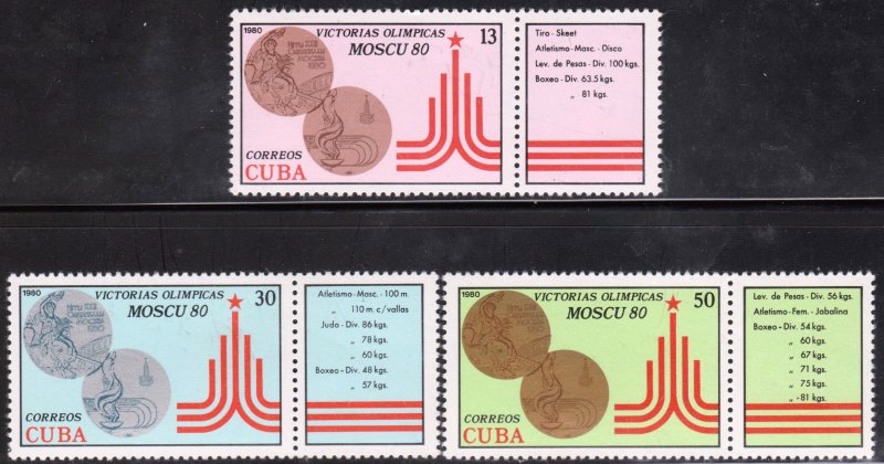 1980 Cuba Stamps Moscow Summer Olympics Games Complete Set  MNH