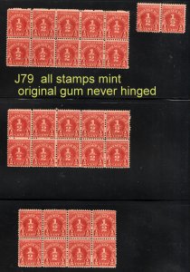 J79  1/2 cent Postage Due QTY 30   All are mint ognh  ⭐⭐⭐⭐⭐