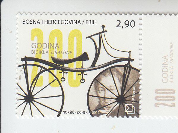 2017 Bosnia & Herzegovina Croat Bicycle (Scott 353) MNH