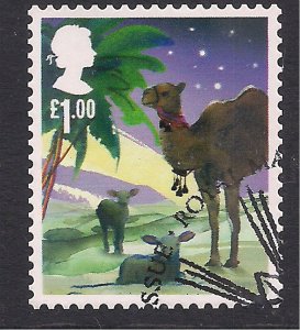 GB 2015 QE2 £1 Christmas The Animals of Nativity Ex FDC SG 3775 ( M696 )