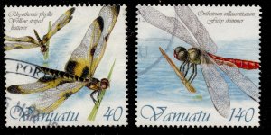 Vanuatu #1020, 1022 Dragonflies Issue Used